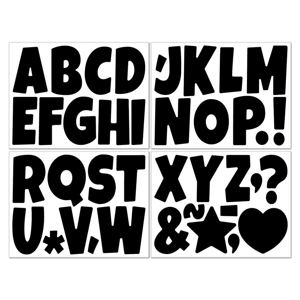 4-inch Letter Sticker Cute Font School Bulletin Board Home Decoration Festival Large Size Cartoon Letter Sticker