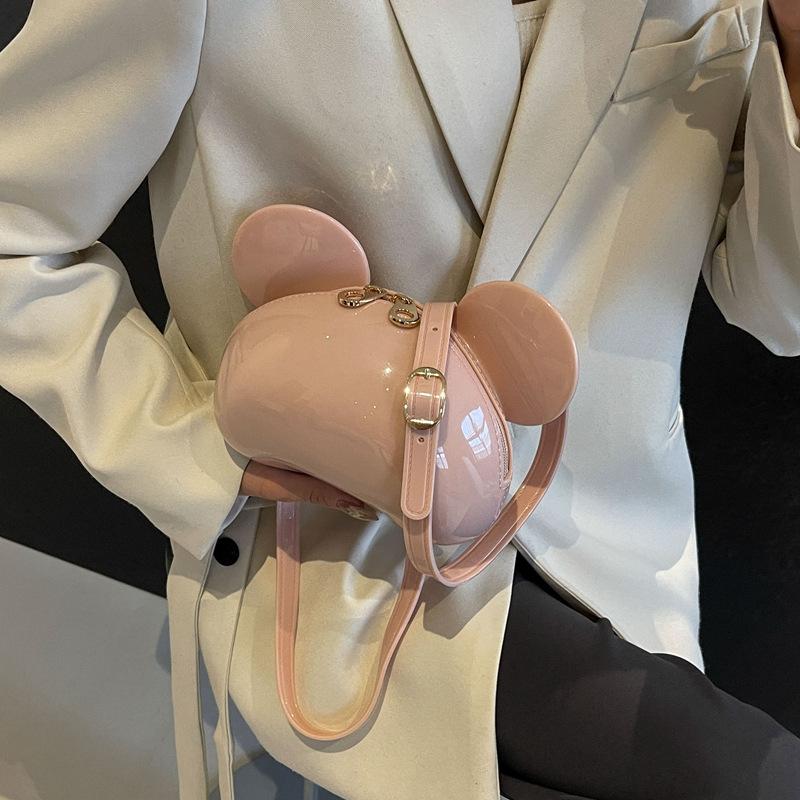 Personalized Small Bag 2025 New Japanese Cartoon Cute Girl Foreign Style Little Red Book One-shoulder Shiny Small Round Bag Pu