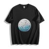 Gradient Blue-White Spiral Golf Ball T-Shirt