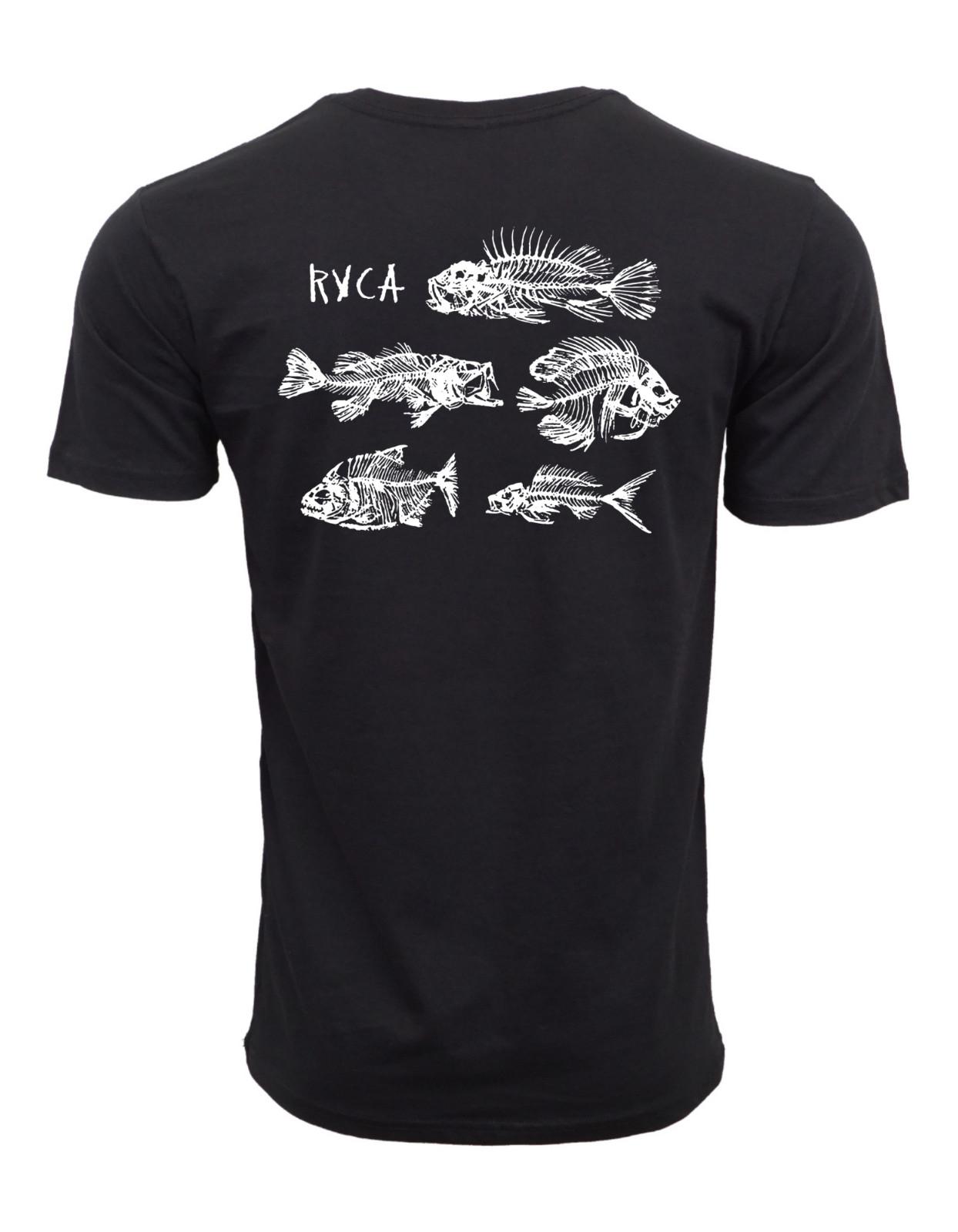 RVCA FISH SKULY MENS T SHIRT BLACK M