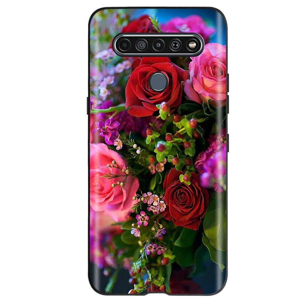 Black TPU Cover For LG K61 2020 CaseCute Cat Pattern Coque For LG K61K 61 LGK61 Luxury Matte Shockproof Protection Etui Bumper