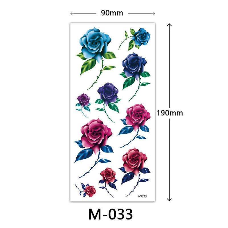 Waterproof Three-Dimensional Color Print Tattoo Sticker, Butterfly Flower Animal Tattoo