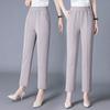 Summer Women's Pants Middle-aged and Elderly Women's Pants Elastic High Waist Loose Grandmother Cropped Pants