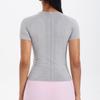 Women's Seamless Knit Solid Color Breathable Short Sleeve Sports Yoga T-shirt