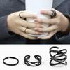 Rings Adjustable Delicate Black Vintage Knuckle Stackable Rings for Party