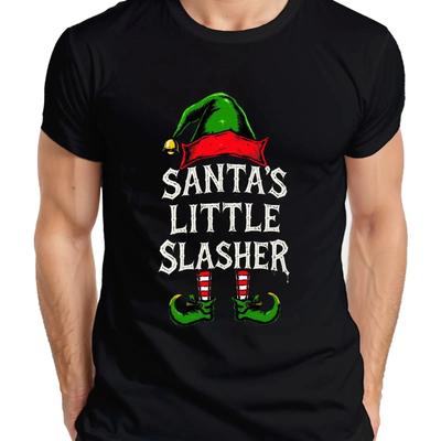 Santas Little Slasher Christmas Elf Horror Scary Unisexs T Shirt Vintage Homme Breathable Versatile Designer Clothes