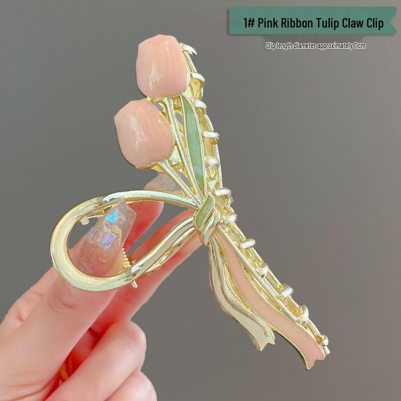 2024 Super Fairy Tulip Hair Clip: Large Metal Claw for Women’s Summer Hairstyle