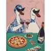 Diamond Painting DIY Kit Funny Ducks Drinking Wine Eating Pizza for Home Room Decoration