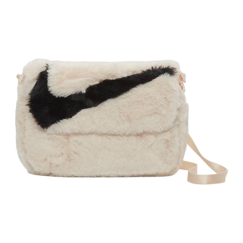 New Nike Sportswear Futura 365 Faux Fur Crossbody Bag 1L Guava Ice/Guava Ice/Black FB3048-838