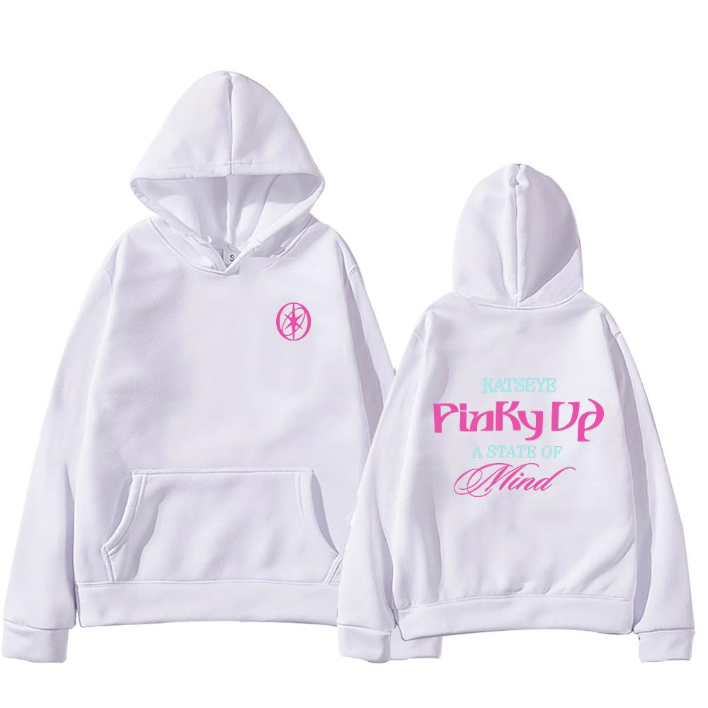 Katseye PINKY UP Kpop Print Hoodies Trendig Herren Damen Y2k Kapuzenpullover Sweatshirt Fleece Übergroß Trainingsanzug Streetwear Fans Geschenke Oberteile Jacken Anime Hoodie