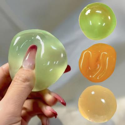 Green Grape Squeeze Toy Anxiety Relief DIY Shapeable Coconut Oil Stress Ball Soft Stretchy Moldable Transparent Ball Sensory Fidget Toy Party Favors