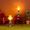 Kerosene Bedroom Table Lamp Miniature Furniture Model Doll Houses Accessory Realistic Lighting Toy Playset 1:12