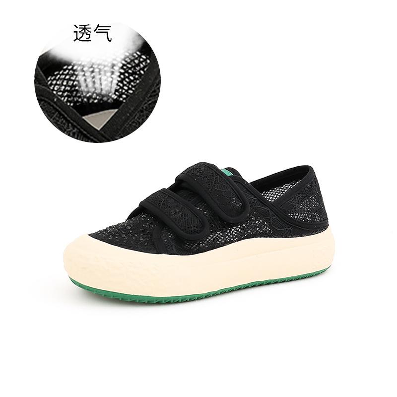 

Обувь для рыбалки на липучках, женская, лето 2025, новые дышащие маленькие белые туфли, женская обувь на сетчатой платформе, универсальная обувь для детей 35 чёрный