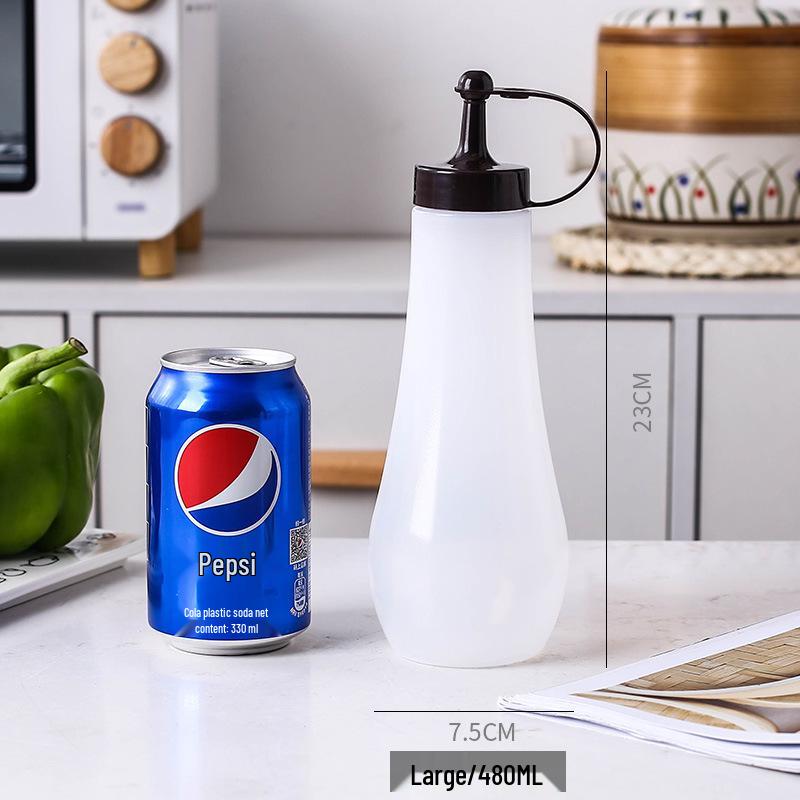 Household Squeeze Oil Bottle - Pointed Mouth for Kitchen Seasoning, Tomato Jam, Salad, or Commercial Use.