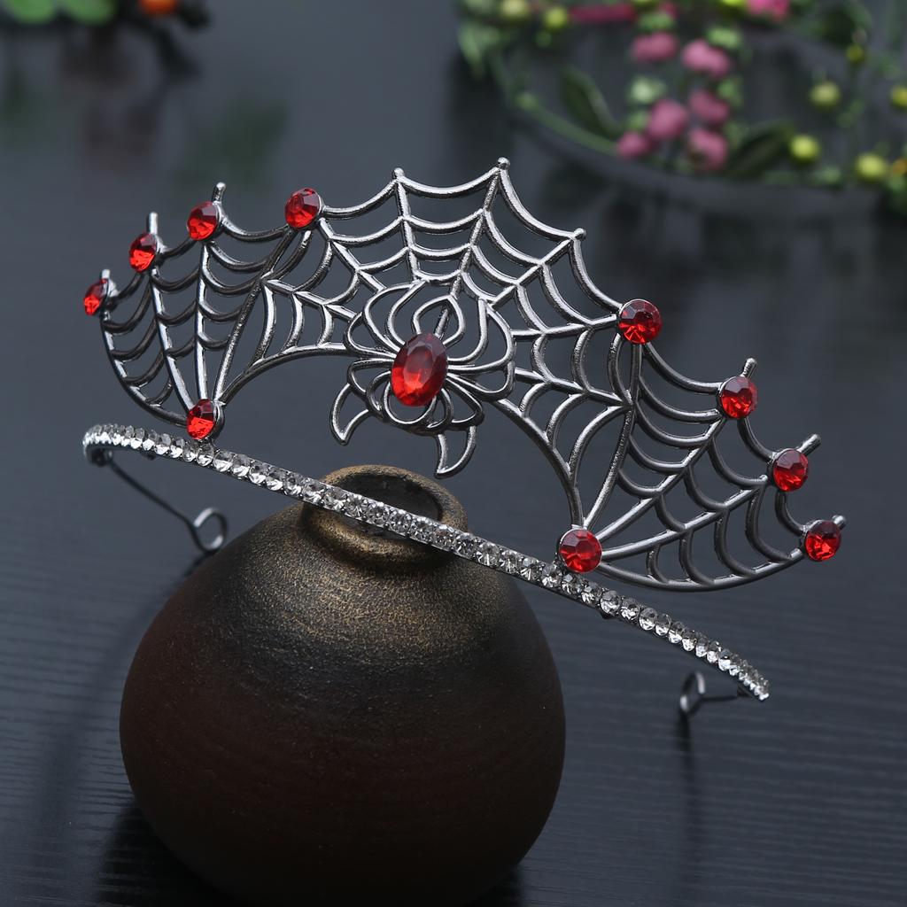 New Fun Black Spider Spider Web Crown Zinc Alloy Party Halloween Costume Props Headwear Crown Unisex Girl Gift