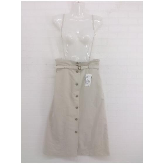 Good condition earth musicecology tag included 2WAY long narrow skirt with suspension Size M Beige Ladies E [Used]