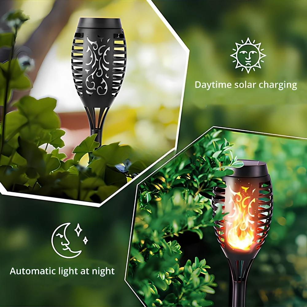 12LED Solar Flame Light Outdoor Waterproof 12LEDs Torches Landscape Lamp For Outdoor Courtyard Garden Yard Halloween Decorations