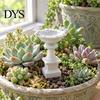 European Classical Bird Bath 3D Printed Mini Fountain with Simulated Stone Texture for Doll House Landscaping Micro Landscape Garden and Decoration,
