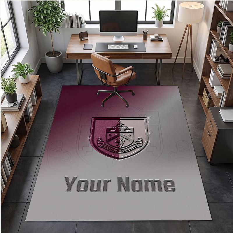 Crystal Velvet Rug Burnley Football Print Custom Name Text Floor Mat Home Decor