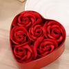 Heart Scented Bath Body Petal Rose Flower Soap Heart Metal Box  Rose Flower Decor Gift Romantic