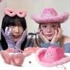 Strass Cowgirlhut Rosa Farbe Tiara Cowgirlhut Western Pailletten Cowboyhut für Jazz-Event