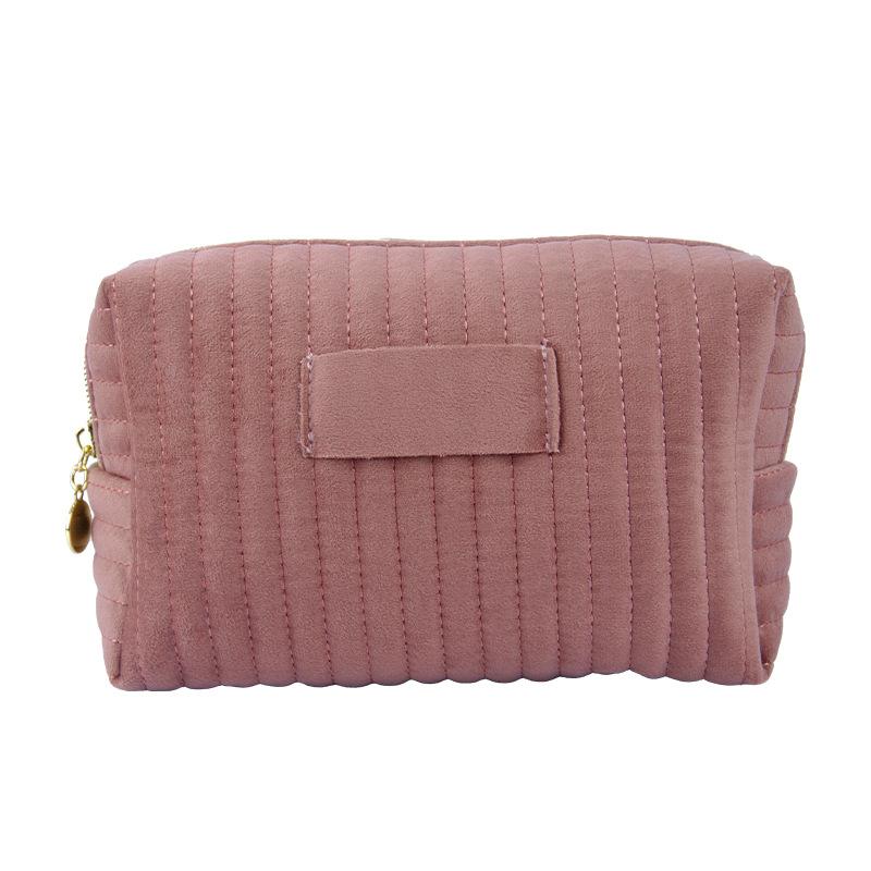 2026 Products, Vertical Seam Velvet Cloth, Cosmetic Bag, Square Travel Skin Care Products, Wash and Storage Bag. 21CM*9CM*14CM