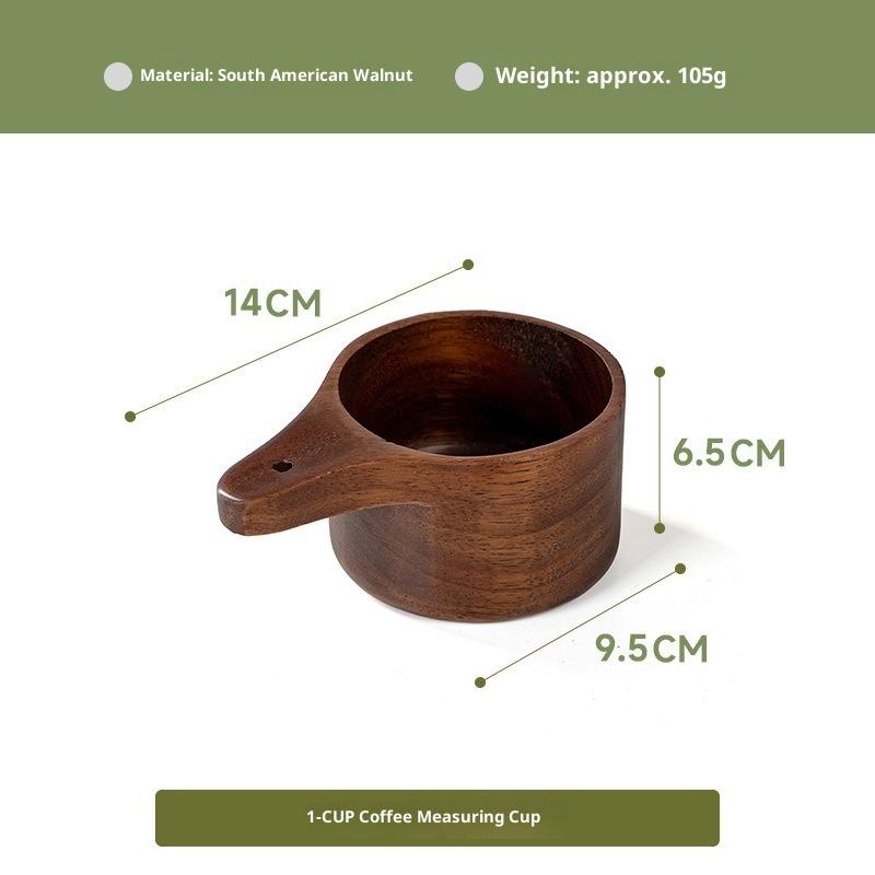 Mahogany Measuring Cup Four-piece Set, Coffee Measuring Cup Set, Milk Powder Spoon, Seasoning Spoon