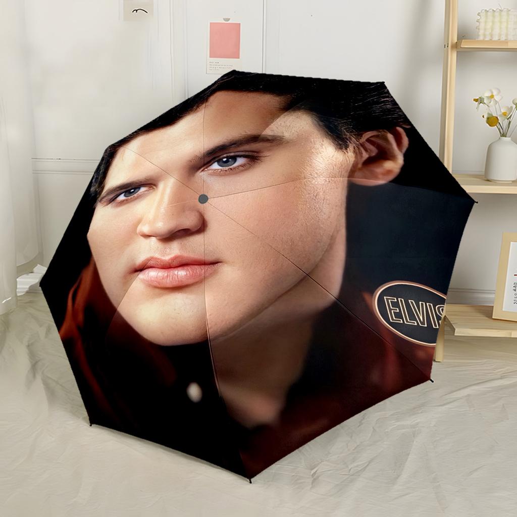 Elvis Presley Performance Portable Automatic Umbrella Retractable Design with 8-Rib Durability Durable Plastic & Iron for Outdoor Daily Use
