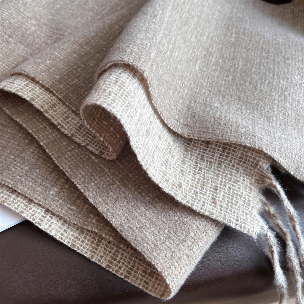 Double Sided Women Scarf Solid Color Imitation Cashmere Shawl Winter Thick Warm Neckerchief Foulard Echarpe Wrap Designer