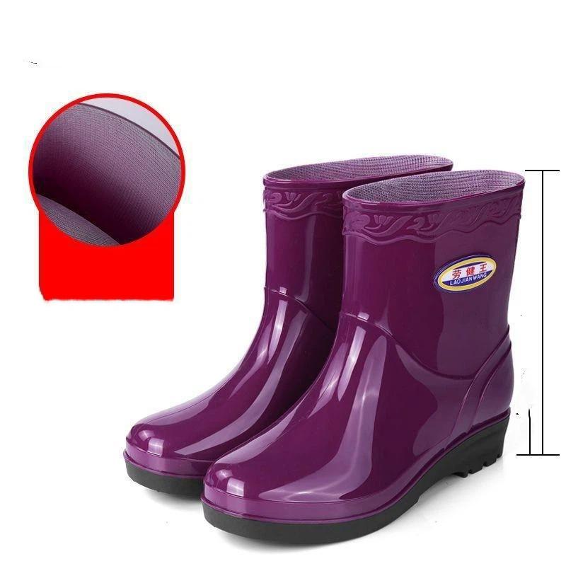 

Ladies Fashionable Comfortable Anti Slip Waterproof Midsole Rain Shoes Rubber Shoes 41 фіолетовий