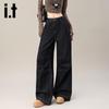 Izzue It Women's High-Waist Vintage Loose Wide-Leg Jeans