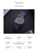 Trendy Retro Men's Leather Strap Quartz Watch - Square Case Fashion Student Wristwatch