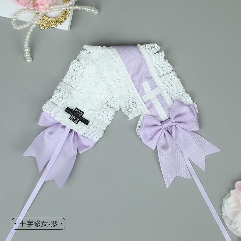Süßes Spitzen-Schleifen-Stirnband Mädchen Japanisch Kawaii Lolita Haaraccessoire Weiches Feminines Stirnband Mit Breitem Band