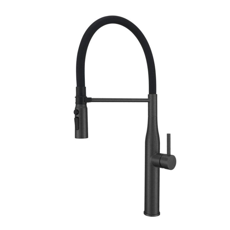 

Grey Kitchen Faucet Pull Down Hot and Cold Rotation 304SUS Kitchen Sink Mixer Lead Free Magnetic Suction Sink Mixer чёрный