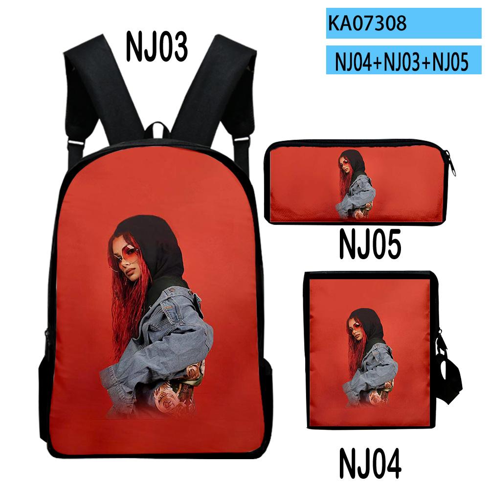 Classic VTuber Pipkin Pippa 3D Print 3pcs/Set Pupil School Bags Laptop Daypack Backpack Inclined Shoulder Bag Pencil Case