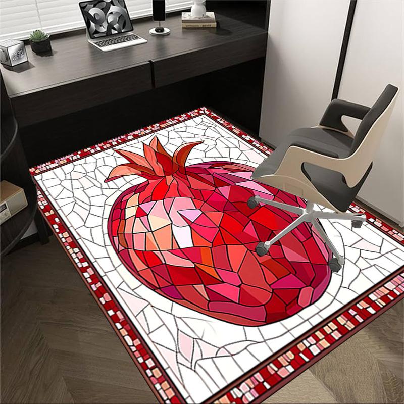 

1PC Pomegranate Stained Glass Non-Slip Floor carpet, suitable for Office, bedroomand playrooms. It can also be used as a sofa footrest cover-T85 60cm by 90cm
