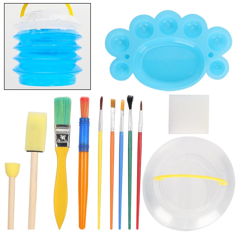 YS8011 Conjunto de Pintura Infantil DIY Grafite Pincel de Belas Artes Paleta Balde Brinquedos de Desenho
