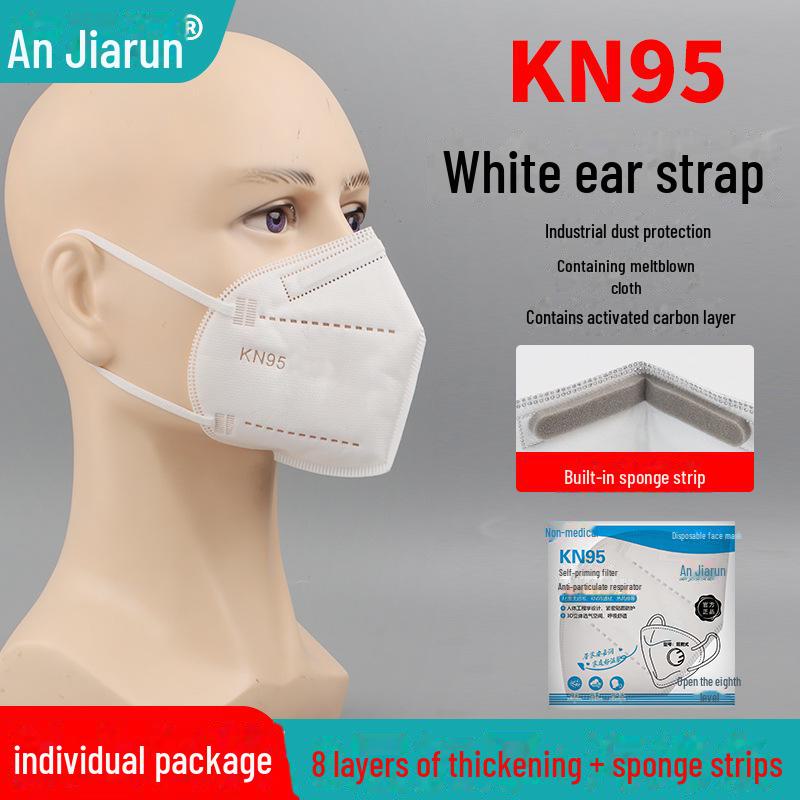 KN95 Activated Carbon Mask with Breathing Valve & 7-Layer Protection, Thickened with Sponge Strips, Head-Mounted.