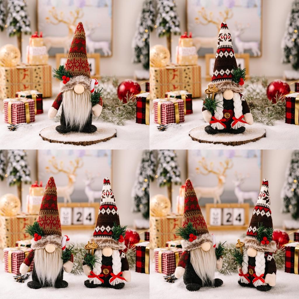 Festive Pointed Hat No Face Doll Rudolf Plush Decoration For Creative Christmas Accent Home