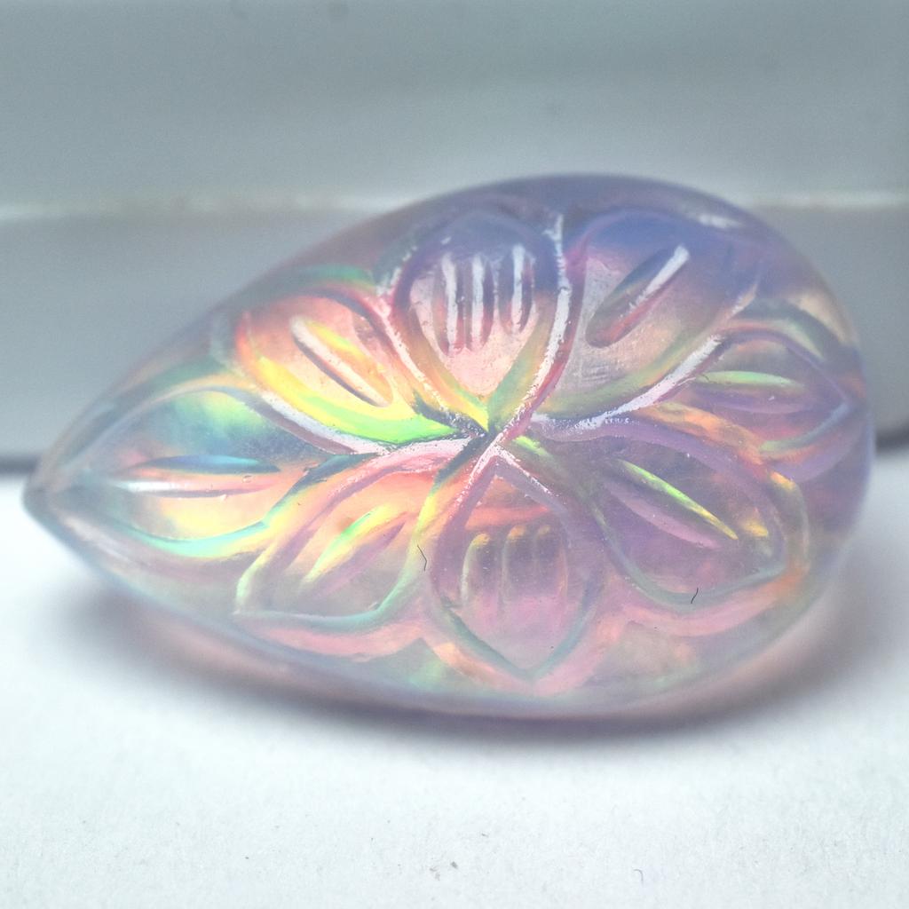 10.30 Ct Lab Created Boulder Opal Pear Certified Fabulous Loose Gemstone