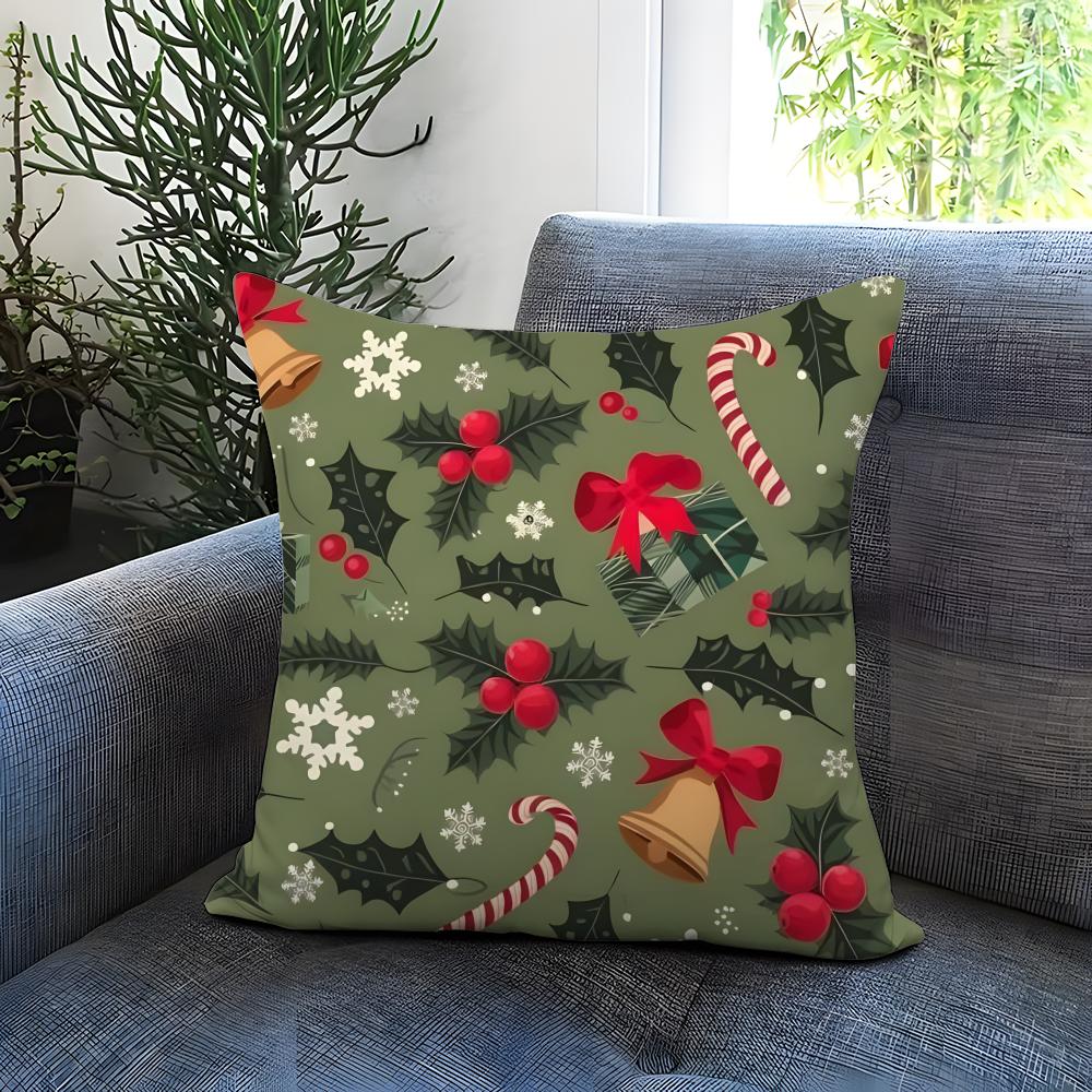 Merry Christmas Cushion Cover Comfortable Reversible Pillow Cover Ideal For Car Sofa Bedroom & Beyond