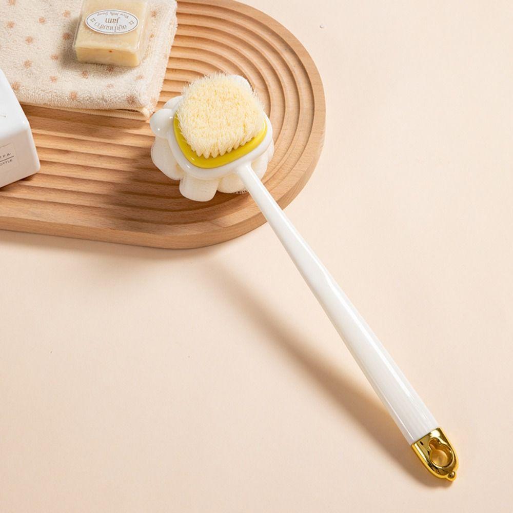 2 In 1 Shower Brush Long Handle Body Exfoliating Brush Creative Rubbing Back Artifact