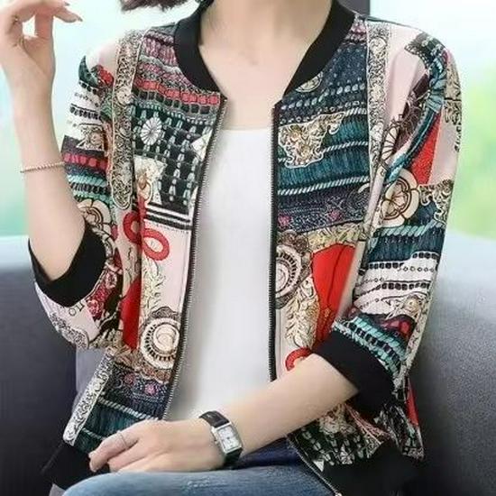 Women's Fashionable Plus Size Sun Protection Jacket - Summer Print