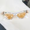 Luxury Large Frame Cat Eye Fashion Glasses for Women Men, and Luxurious Party Glasses with Rhinestone