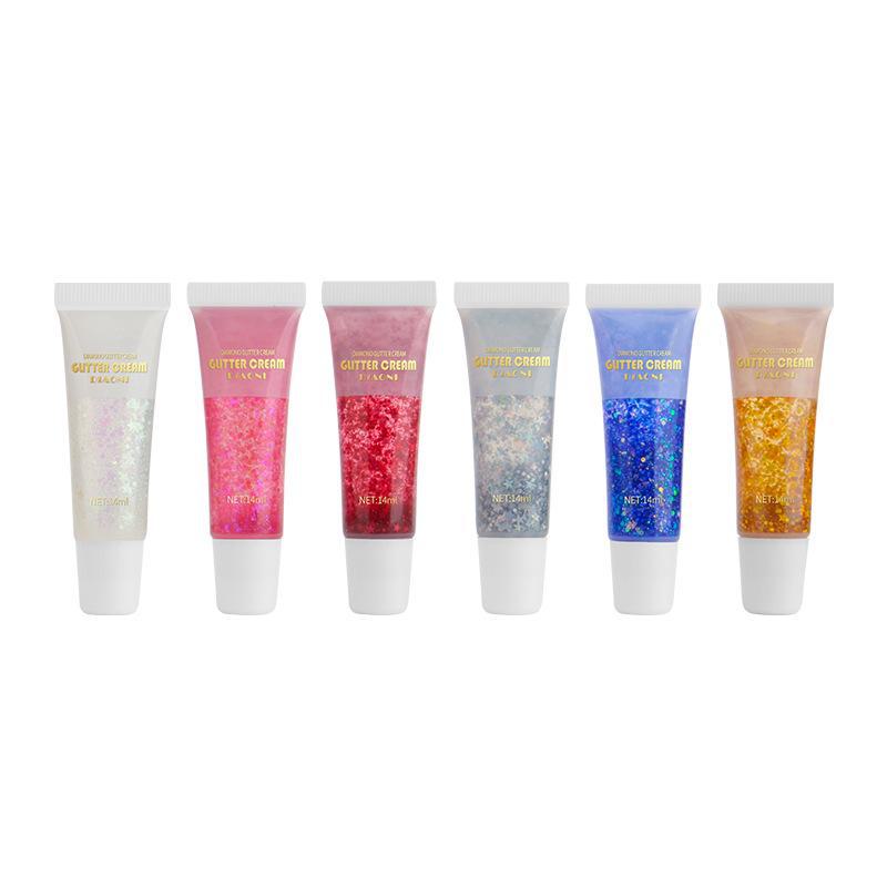 DIAONI Meerjungfrauenschuppen Pailletten Gel für Gesicht, Körper, Lippen und Augen - Buntes polarisiertes Bühnen-Make-up