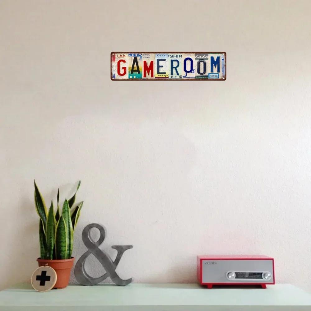 1 Stück, Spielzimmer Metallschild (15,75"x3,94"/40x10cm), Neuheit Straßenschild, Heimdeko, Raumdeko, Wanddeko