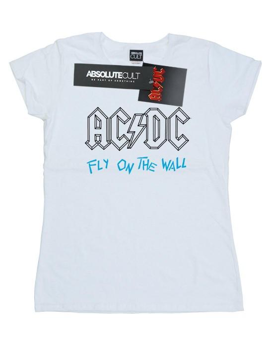 AC/DC Womens/Ladies Fly On The Wall Outline Cotton T-Shirt