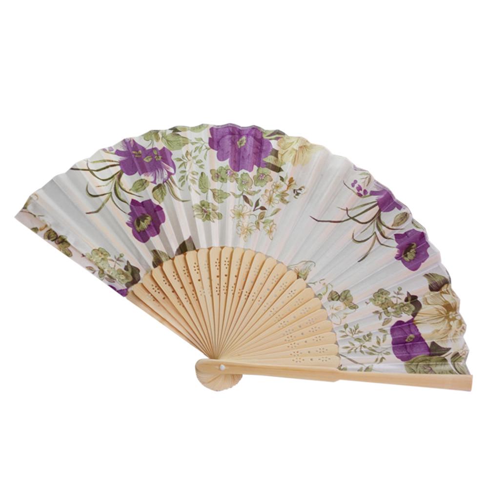 Bamboo Antique Folding Fan Chinese Style Fan Summer Female Dance Fan Portable Elegent Flower Hand Held Fan Home Decoration