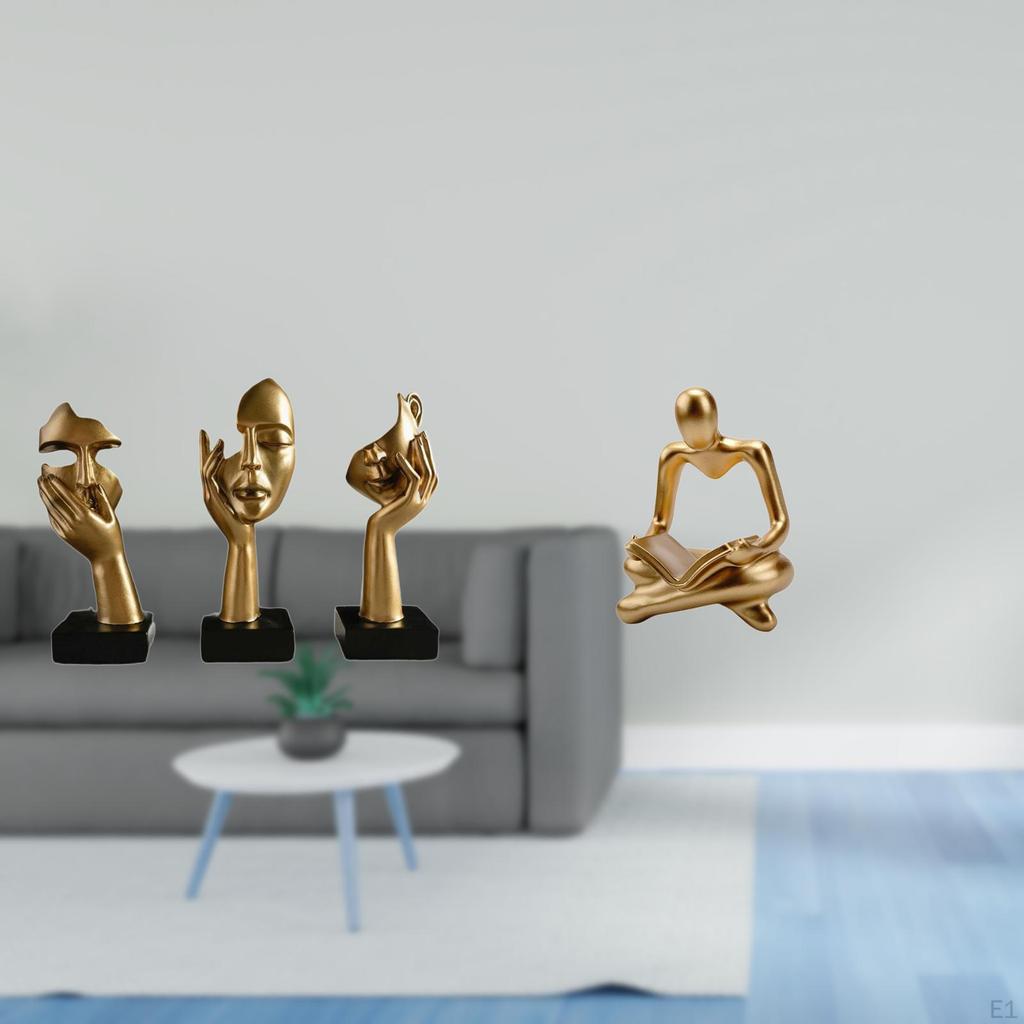 Creative Abstract Resin Thinker Statues Figurine Craft Sculptures Tabletop Decorations Souvenirs for