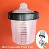 22oz Disposable Paint Cup Kit Hard Cup&Collar For Spray Gun Type H/O Adapter